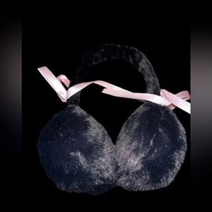Dolls Kill Black Furry Earmuffs